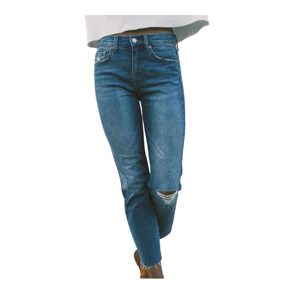 Pistola Monroe High Rise Slim Cigarette Jeans in Leon Wash Size 26 NWT Raw hem - Picture 3 of 10